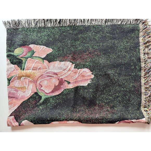 ARLETA PECH "Dancing Flamencos" Floral 100% Cotton Woven Tapestry Throw Blanket - Picture 5 of 12